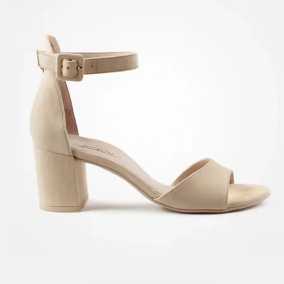 NEW Paul Green Leather Block Heel Ankle Strap Sandal - Picture 1 of 14